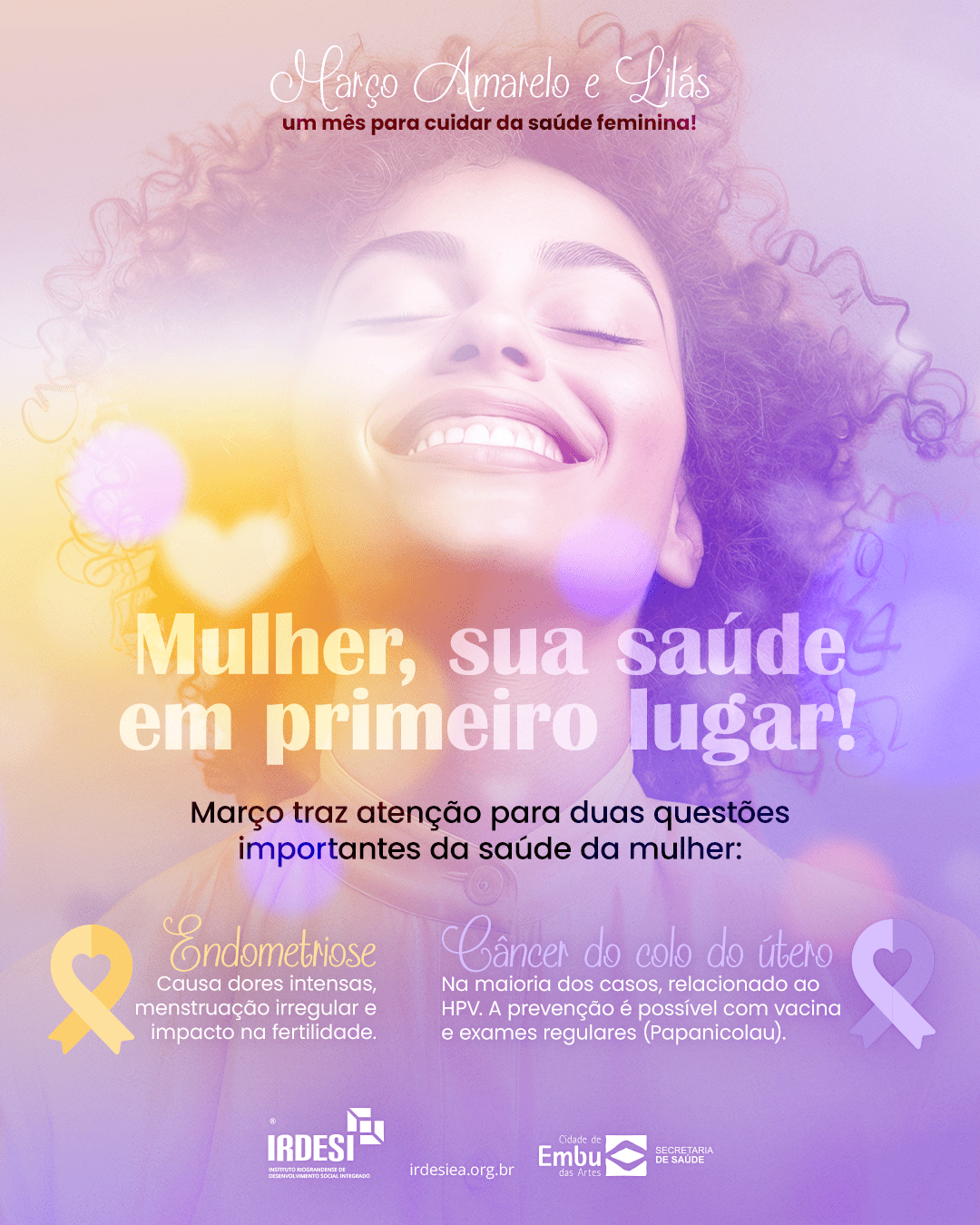 Março Amarelo e Lilás: Um mês para cuidar da saúde feminina!