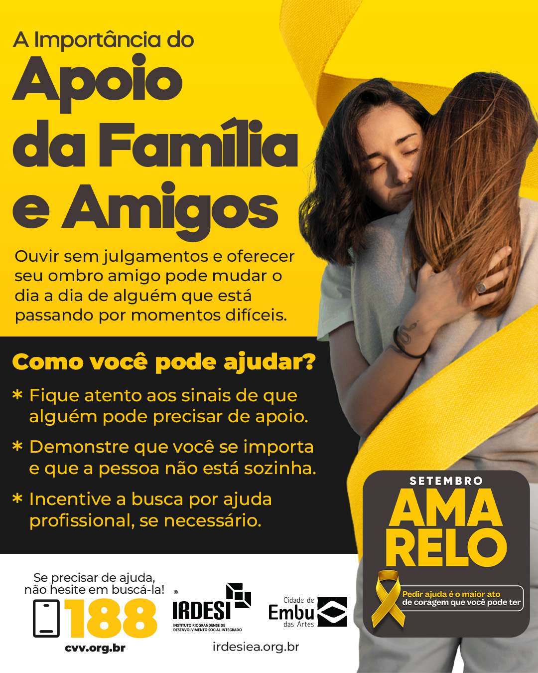 Setembro Amarelo: A importância da família e dos amigos