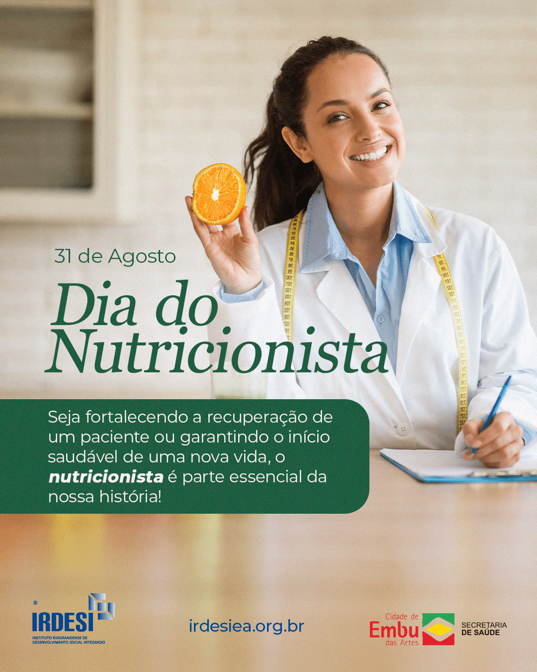 31 de Agosto – Dia do Nutricionista