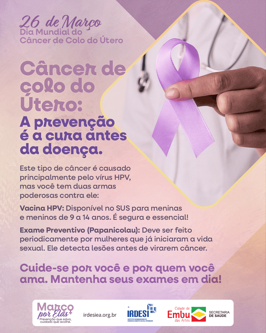 Mês da Mulher: Dia mundial do câncer de Colo do Útero